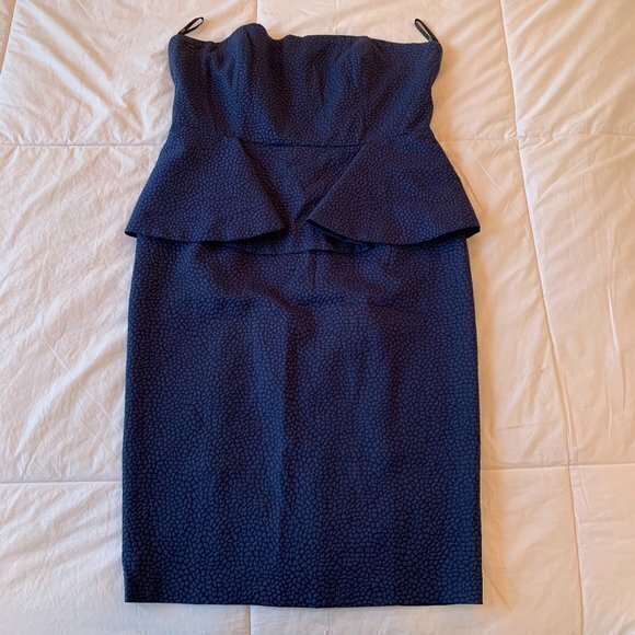 ASOS Texture Peplum Bandeau Midi Dress - Picture 1 of 6